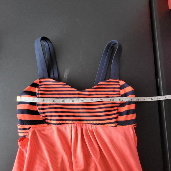 Lululemon Womens Orange and Blue Striped Run Back On Track Tank Top Size 6 - Picture 9 of 9